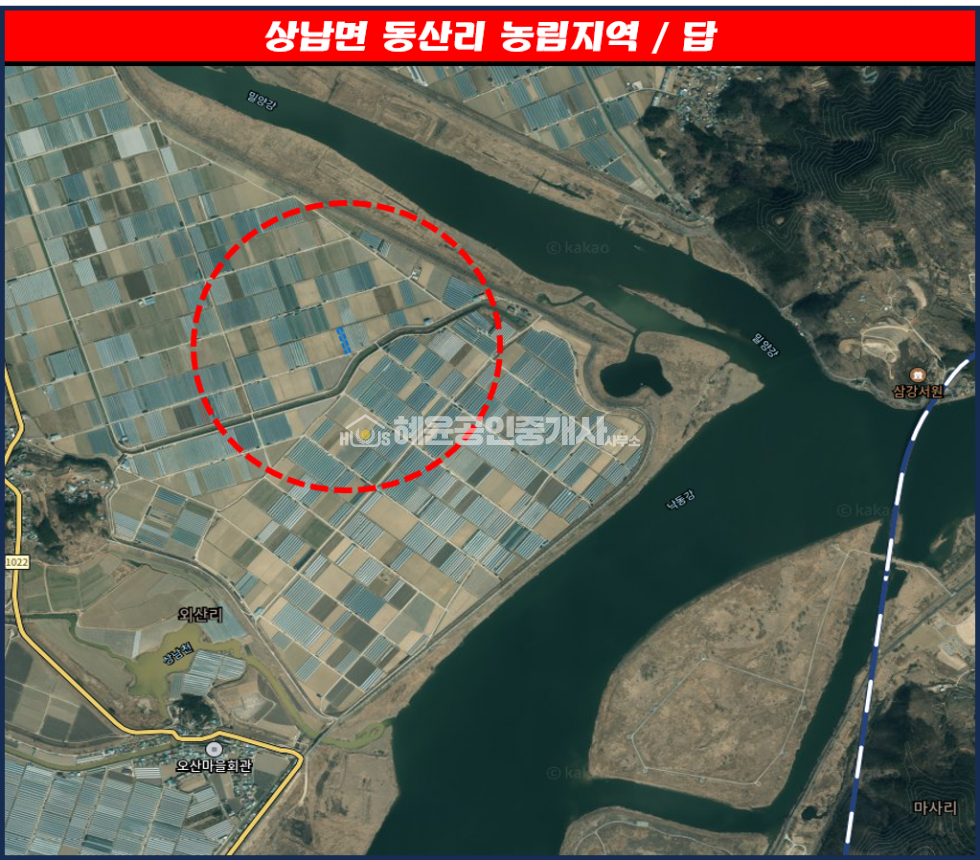 경남 밀양시 상남면 현재 도지로 농사중인 논.가격협의가능 매매 매물번호 10074 사진 1